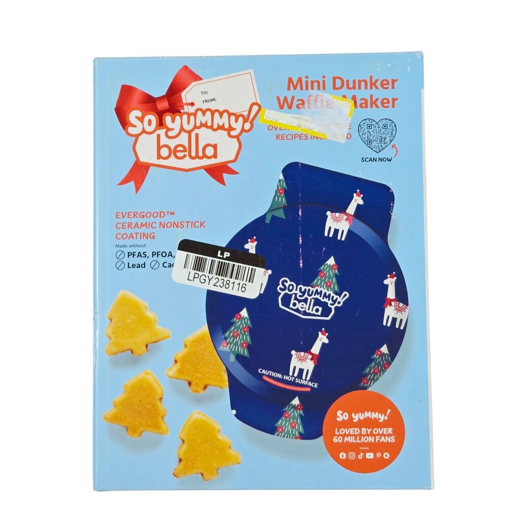 So Yummy! Bella Mini Dunker Waffler Maker Christmas Trees - Alpaca Pattern